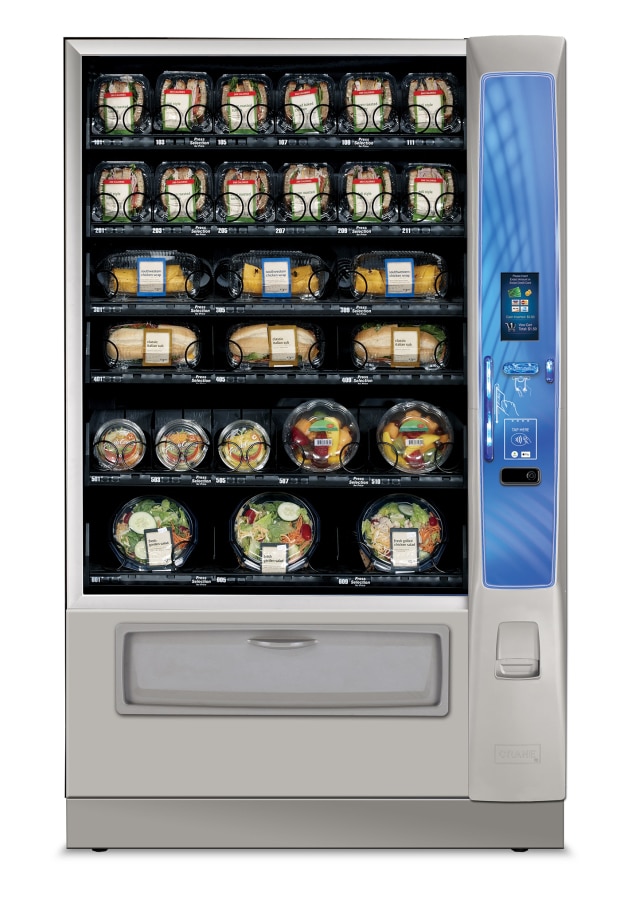 Modern Vending Machine with Fresh Food Items