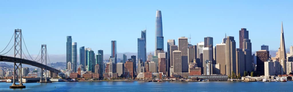 San Francisco Downtown from Bay Bridge