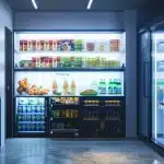 a sleek and modern office pantry stocked with a variety of snacks and drinks - managed pantry by munch vending.