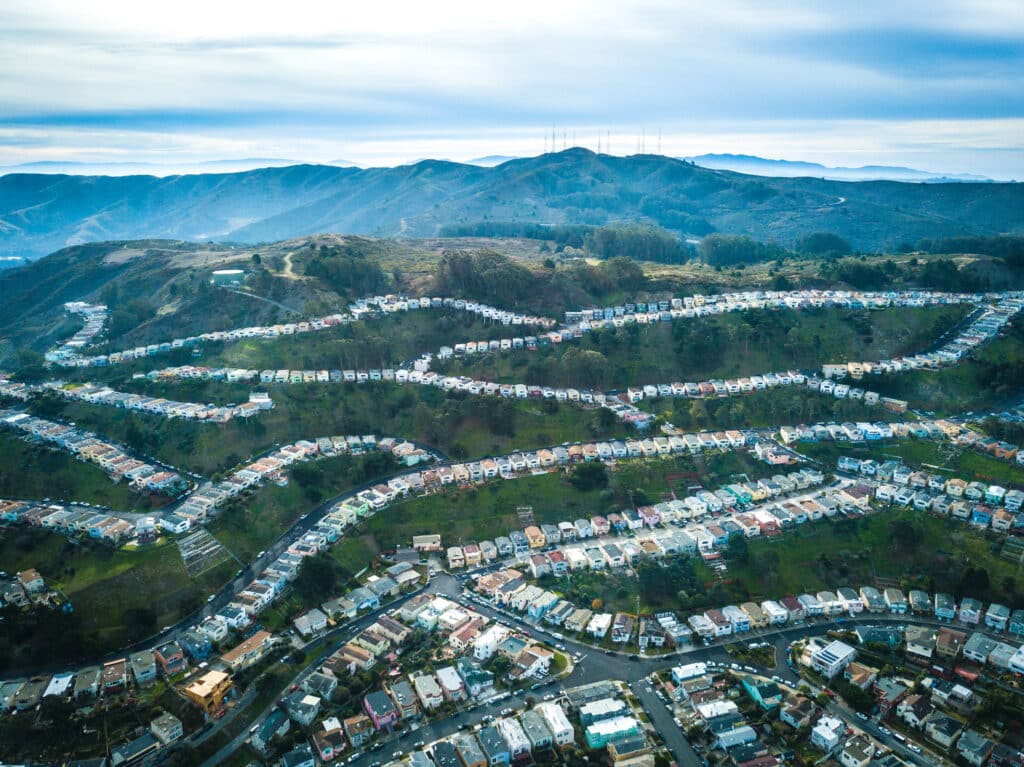 aerial photo of daly city, ca - vending in daly city - munch vending