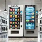 snack and drink vending machine in a laundromat