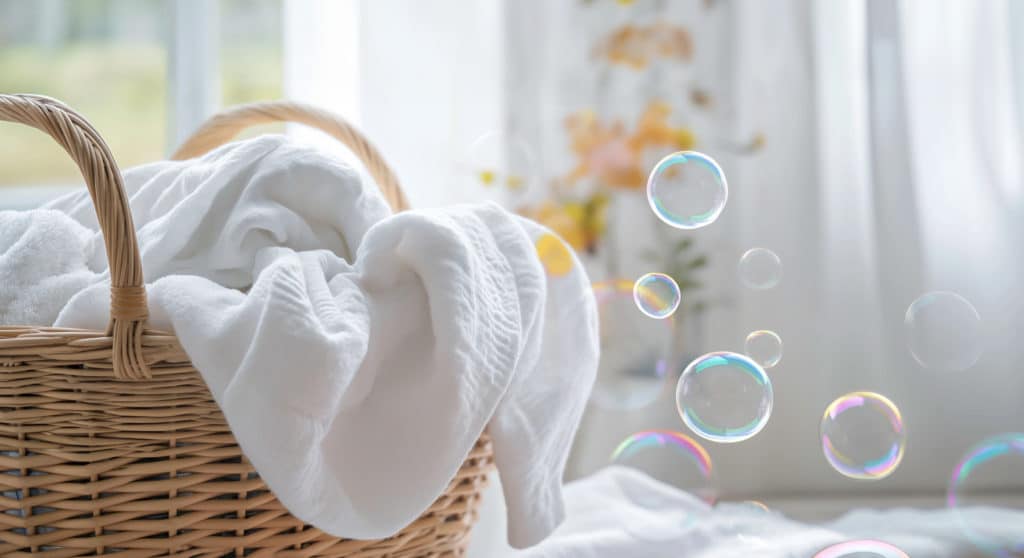 laundry basket bubbles detergent machine